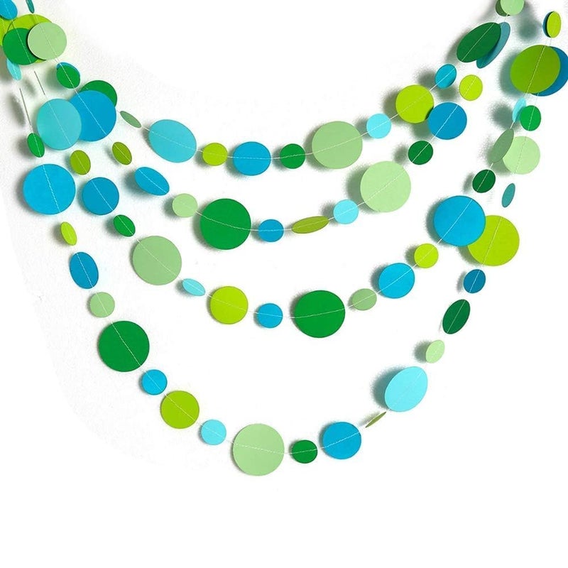 Decor365 Blue Green Circle Dot Garland Bubble Streamer Ocean Under The Sea Mermaid Spring Summer Party Decoration Beach Hanging Bunting Banner Birthday Baby Shower Tea Party Wedding Room Decor - Image 3